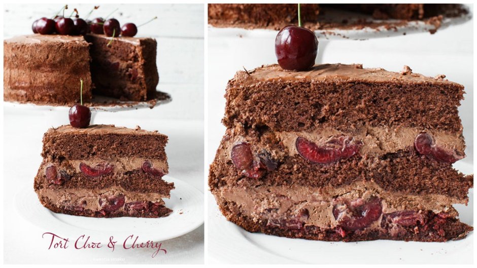 Tall Cake with Cherries on Top