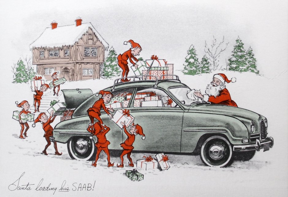 Дед Мороз на автомобиле