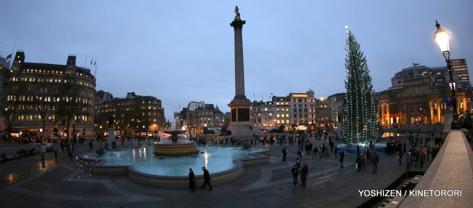 Trafalgar Square in London Рождество зима