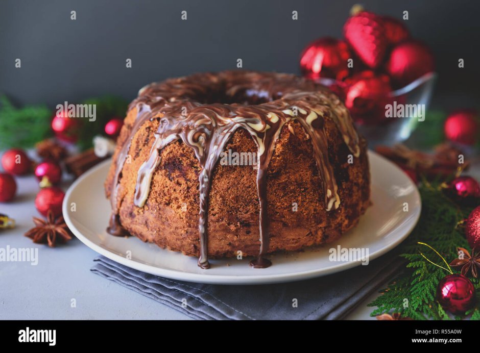 Рождественский шоколадный кекс