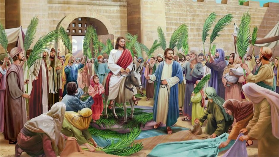 Картина въезд Иисуса в Иерусалим
