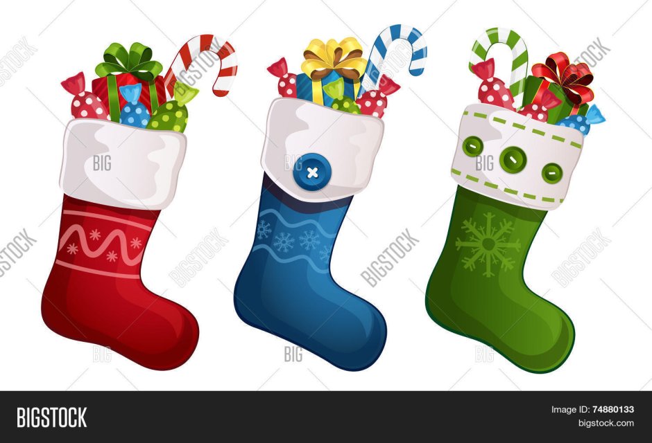 Рождественские носки печать