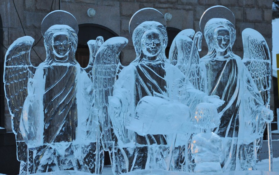 Храм Казанской Божьей матери Иркутск ледяные скульптуры