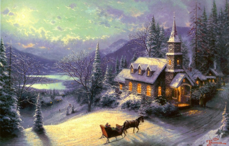 Thomas Kinkade Рождественские домики