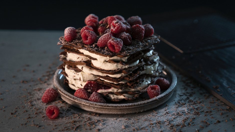 Tall Cake with Cherries on Top