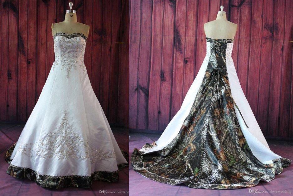 Платье камуфляж длинное свадебное