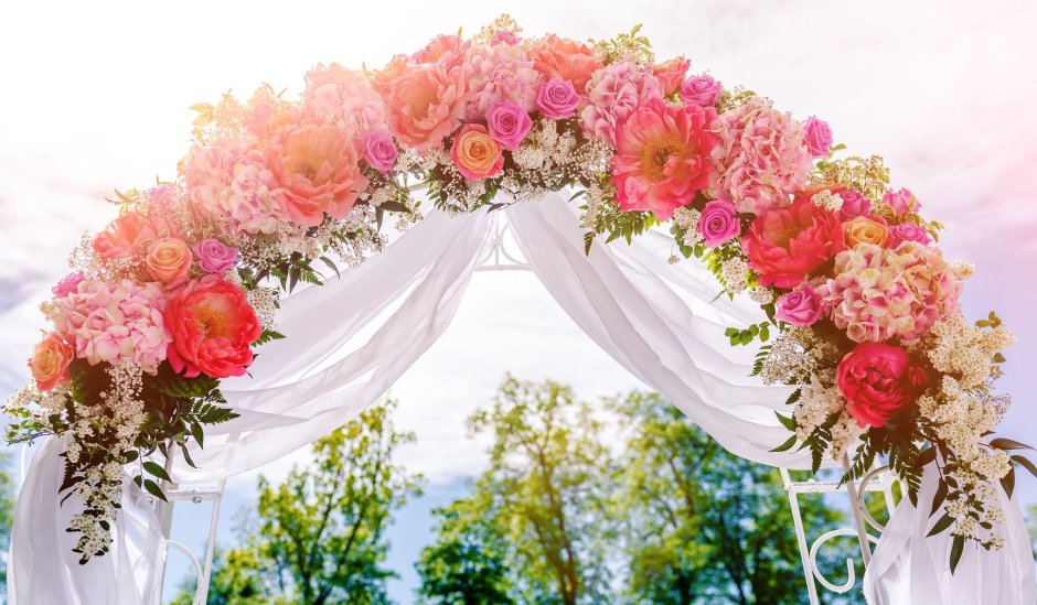 Свадебная арка на прозрачном фоне
