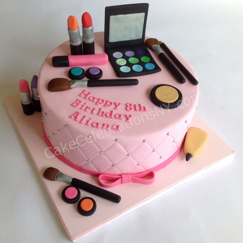 Торт с косметикой для девочки 8 лет