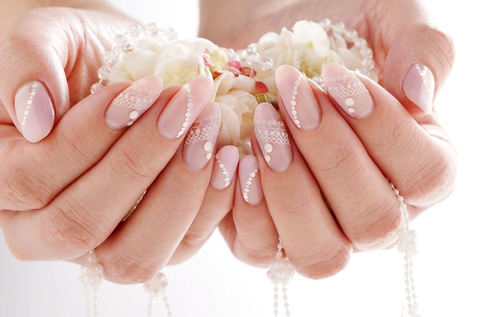 Свадебные нарощенные ногти