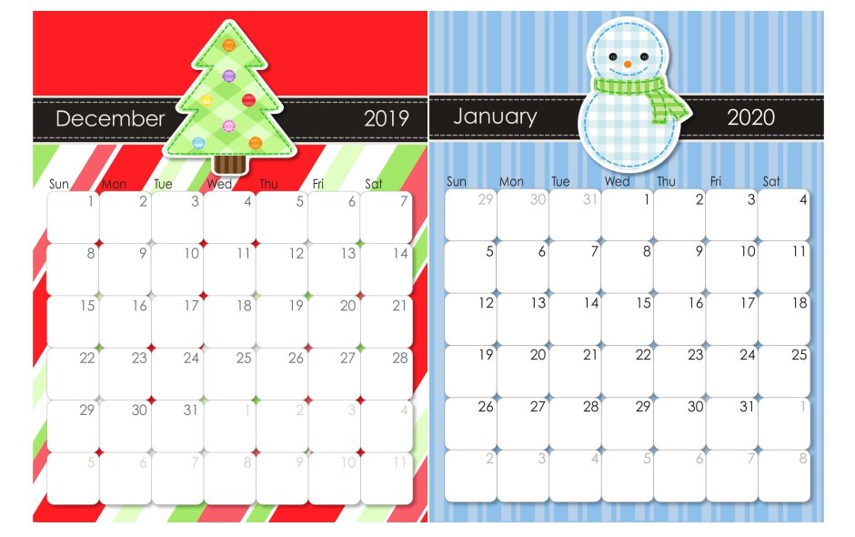 Календарь декабрь 2020