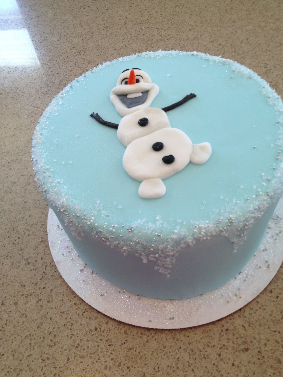 Снеговик из мастики на торт