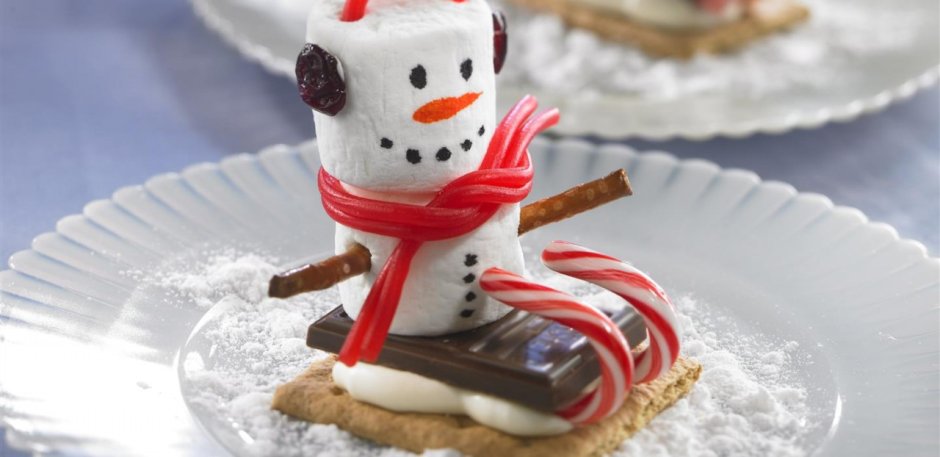 Печенье в виде снеговика