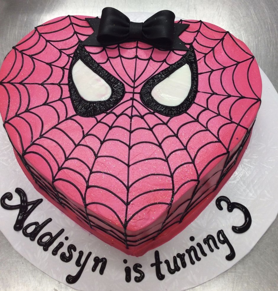 Торт человек паук на день рождения для девочки