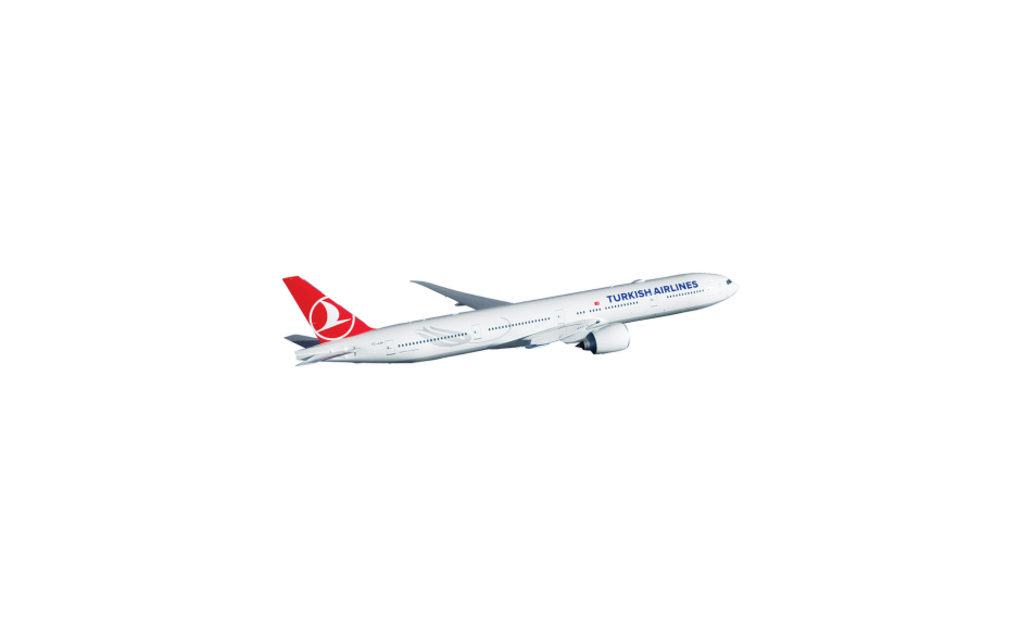 Турецкий самолёт на белом фоне