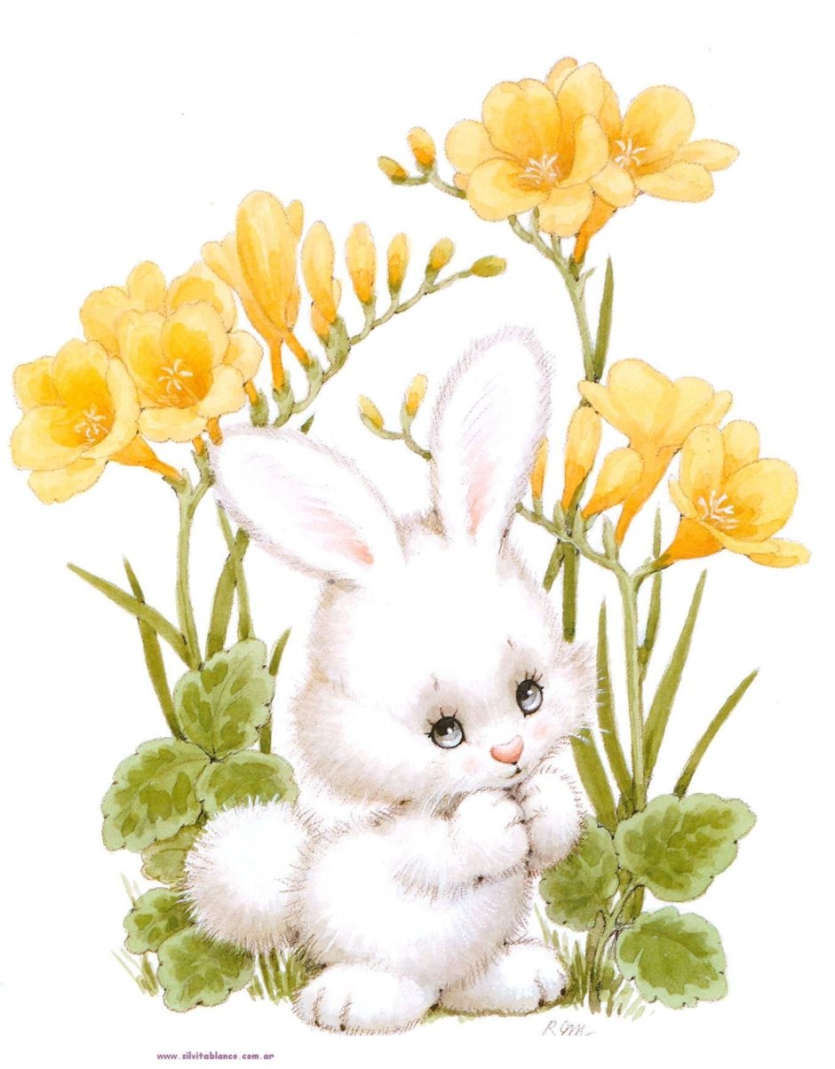 Заяц с цветком