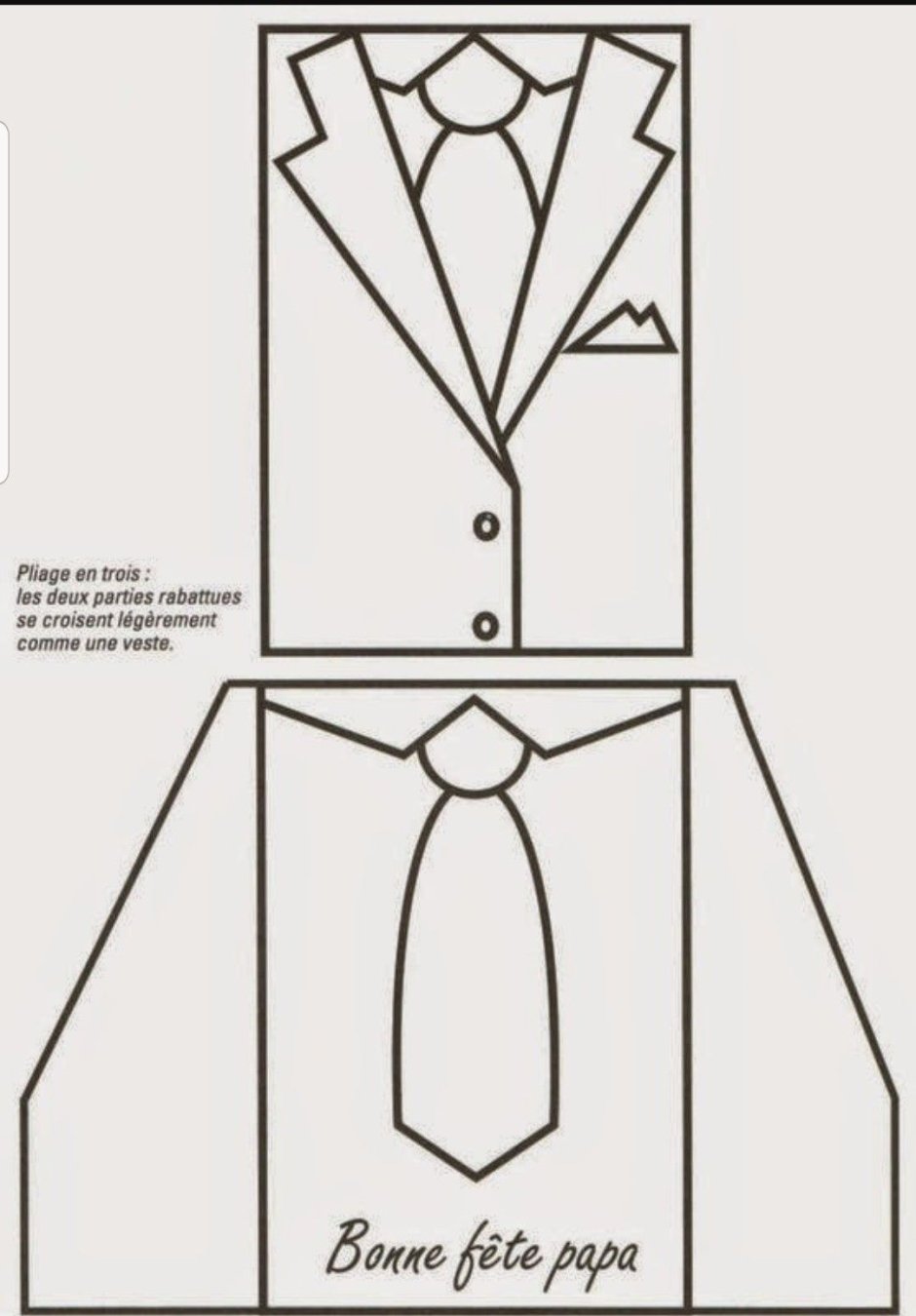 Открытка в виде рубашки с галстуком