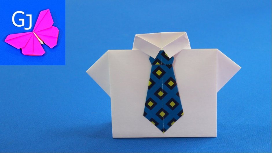 Подарок для папы рубашка с галстуком оригами
