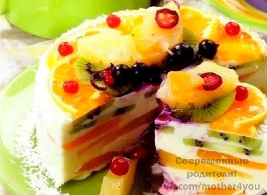 Оригинальные торты с желе и фруктами