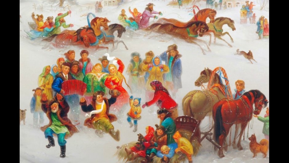Рождество гулянья лаковые миниатюры Федоскино