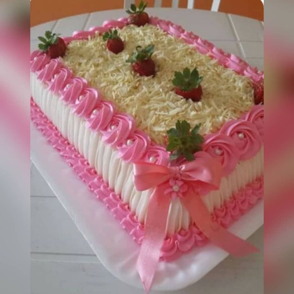 Квадратный торт для девочки