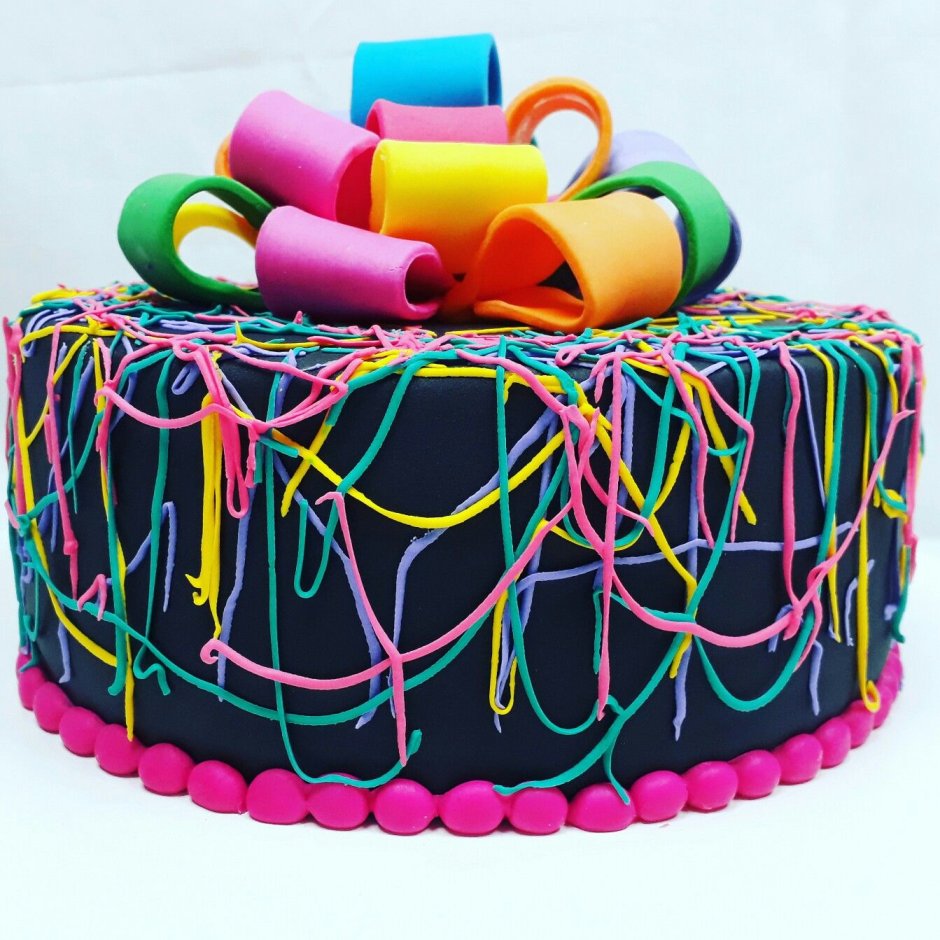 Торт неоновая вечеринка для детей