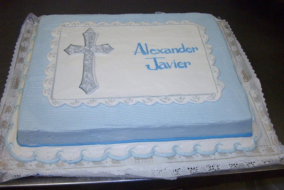 Торт на крестины для мальчика квадратный