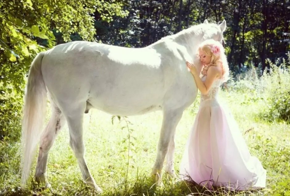 Украшение лошади для свадьбы