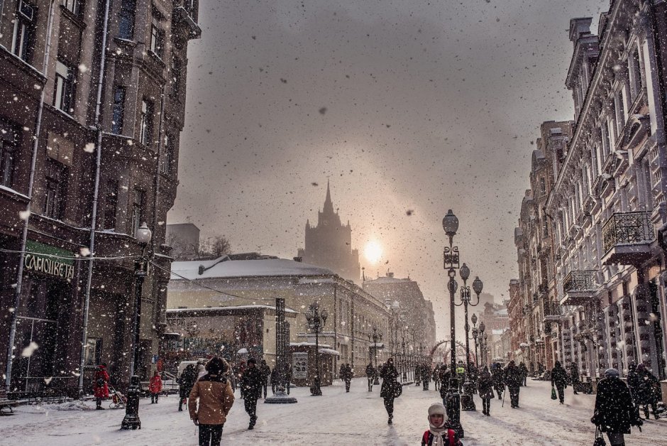 Арбат Москва зимой