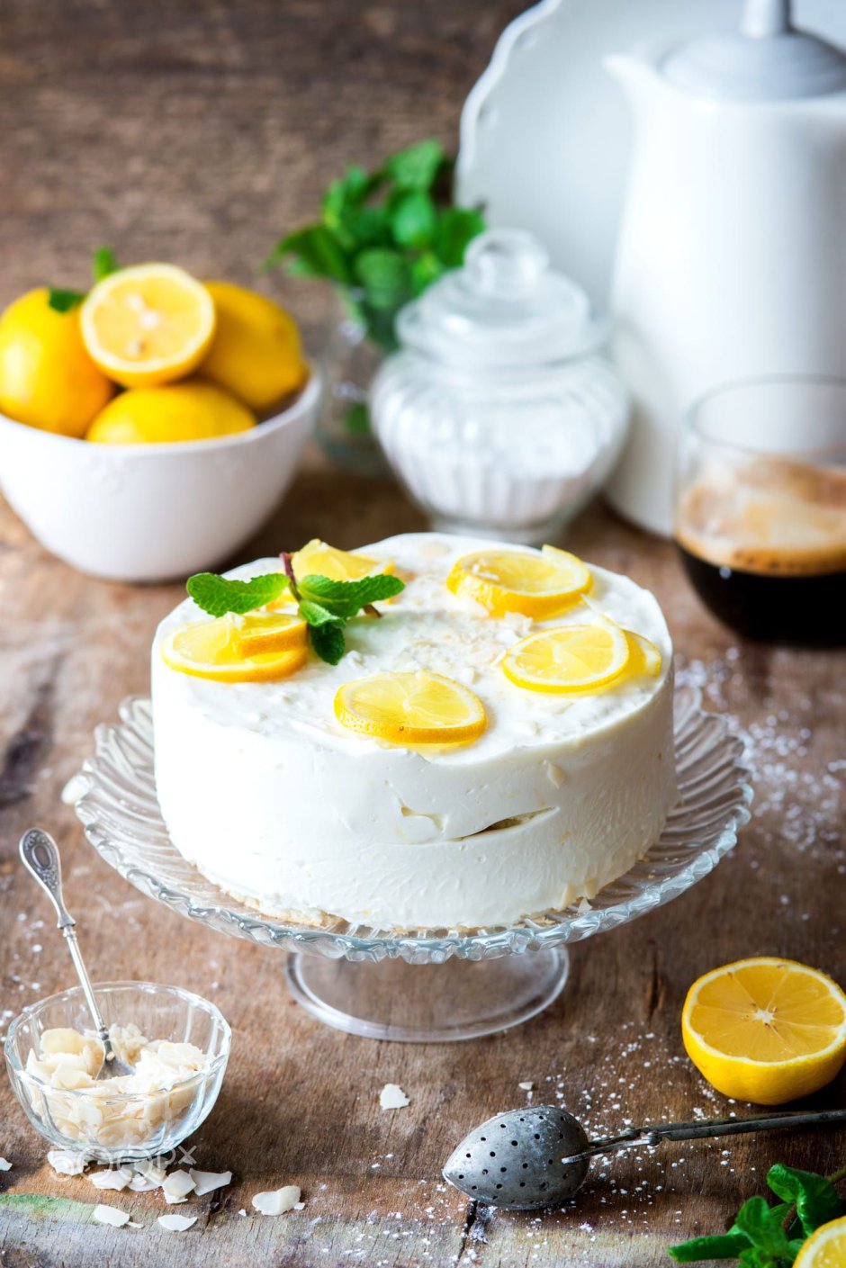 Йогуртовый торт лимонный
