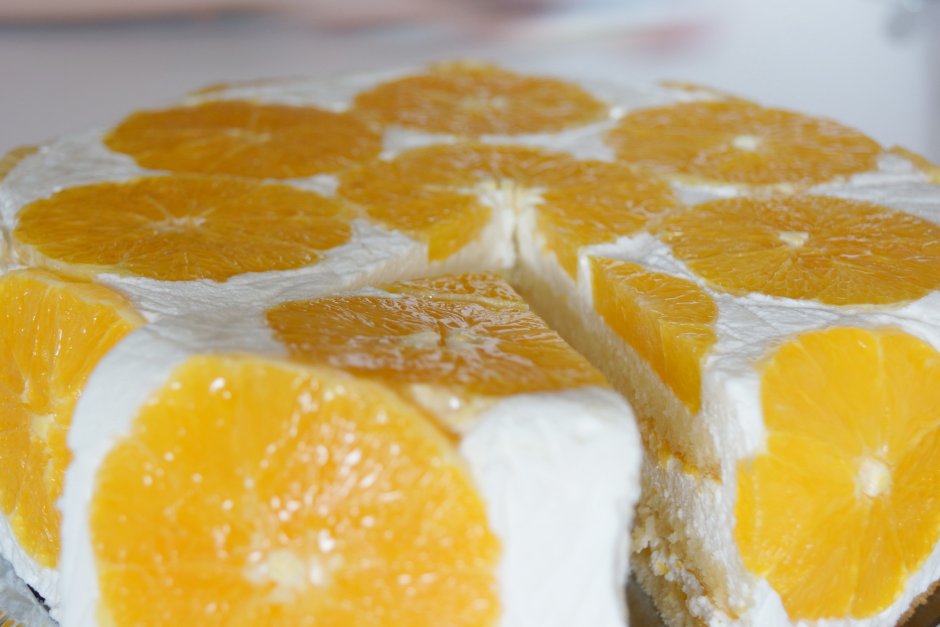 Творожно апельсиновый торт