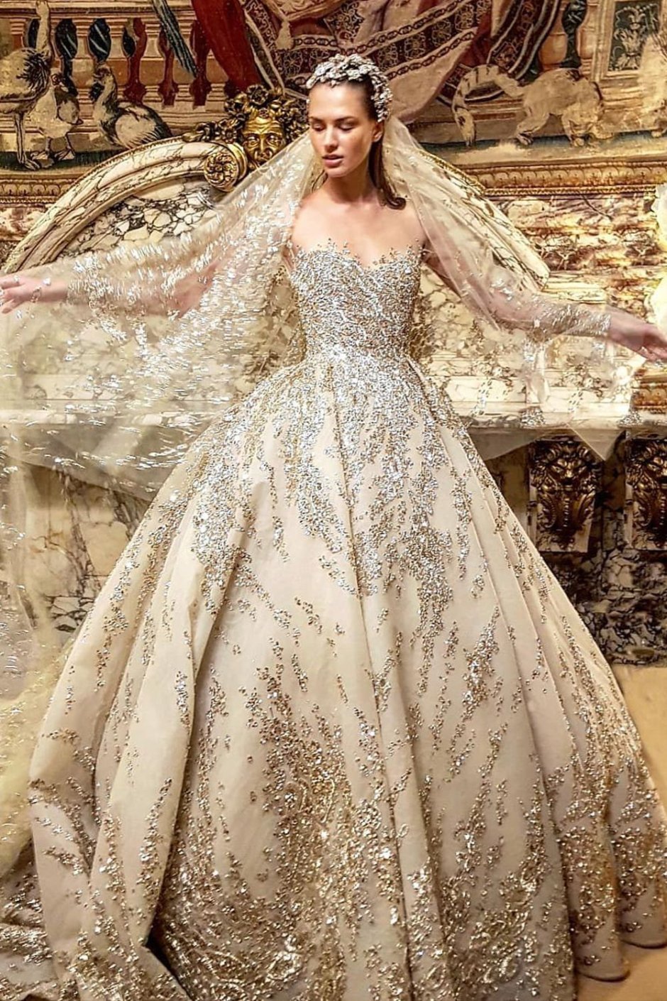 Dress Designer Wedding Gold most expensive
