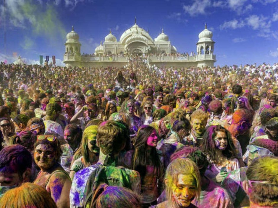 Фестиваль красок Холи в Индии