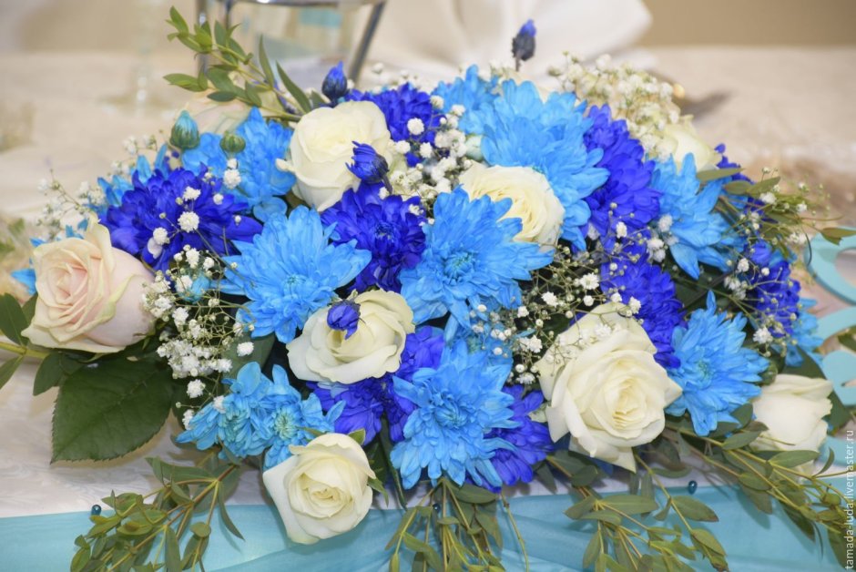 Заставка для свадьбы в голубом цвете