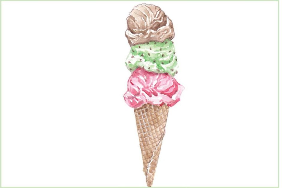 Мороженое арт на белом фоне