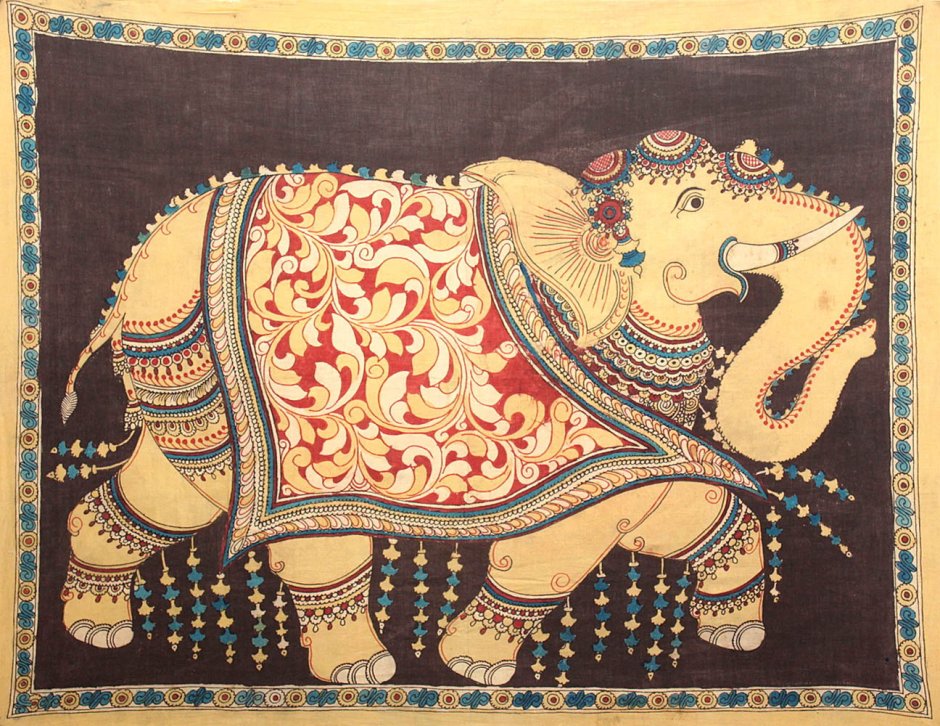 Индийский слон с Раджой на ковре