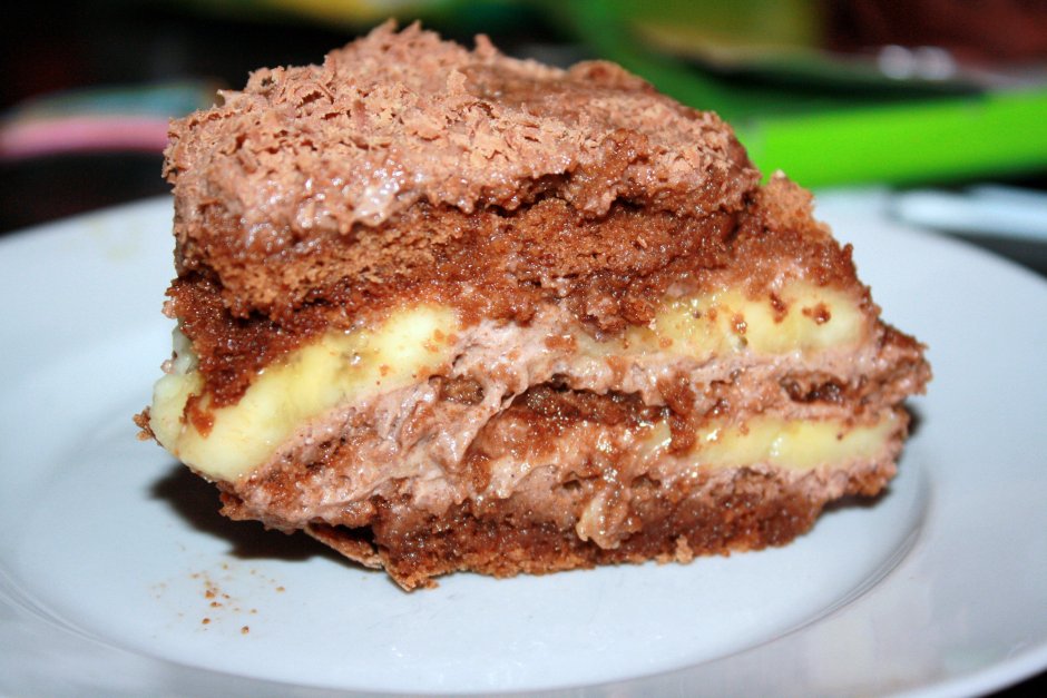 Шоколадно банановый тортик