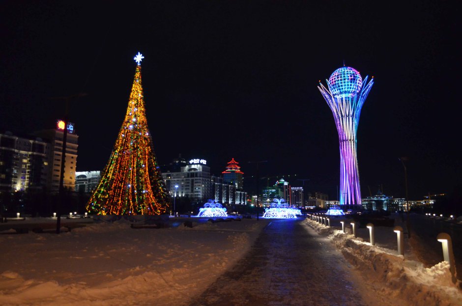 Астана как украшают на новый год