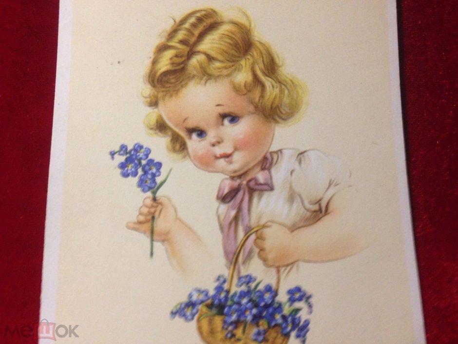 Советские открытки с девочкой