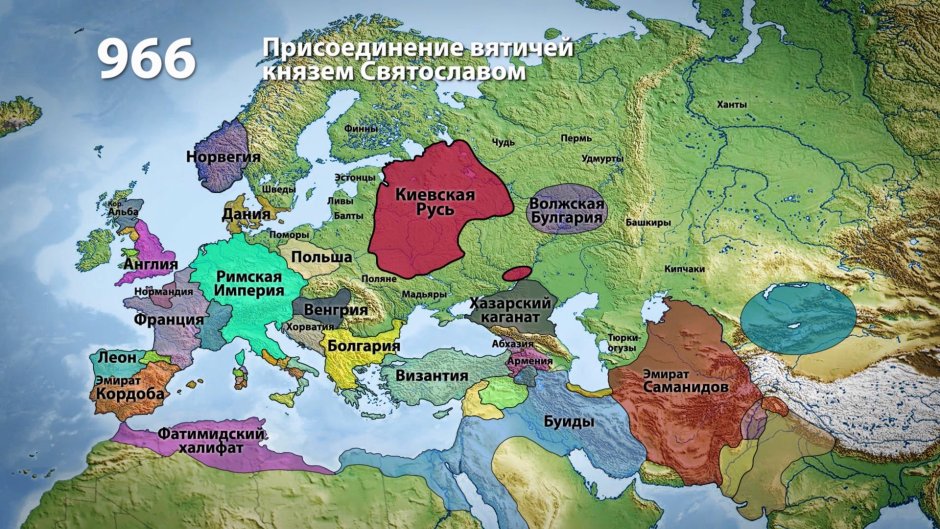 Карта Руси 1000 года
