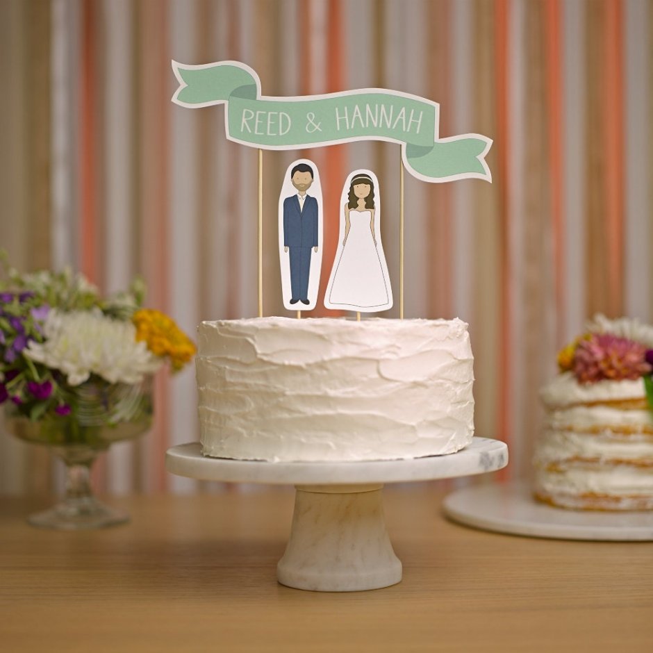 Торты на свадьбу с топперами