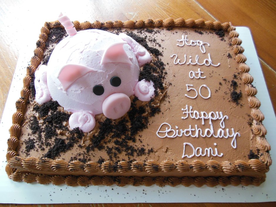 Торт со свиньей на день рождения