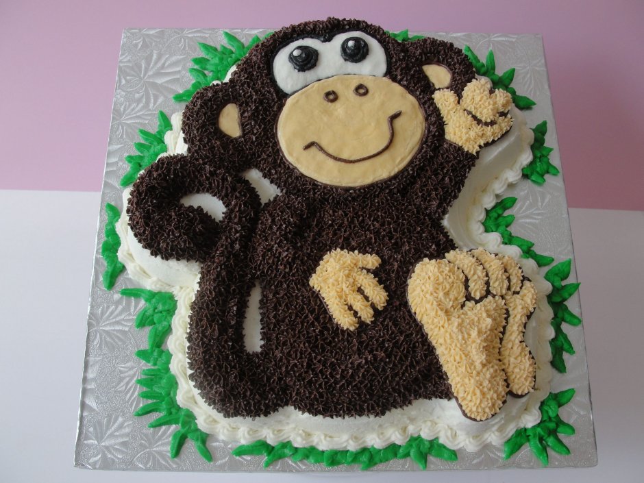 Торт мастичный обезьянки