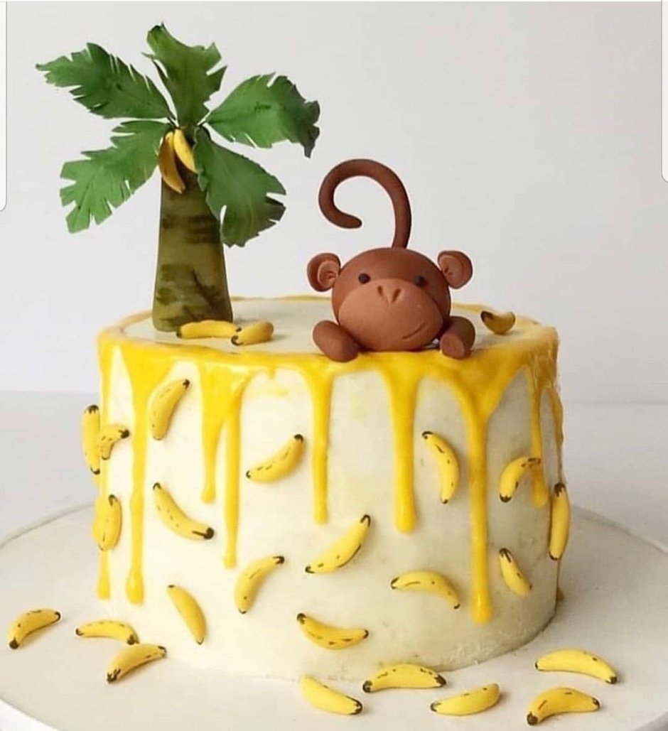 Детский торт с обезьянкой