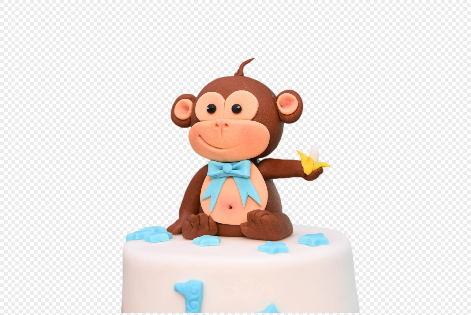 Торт на день рождения с обезьяной