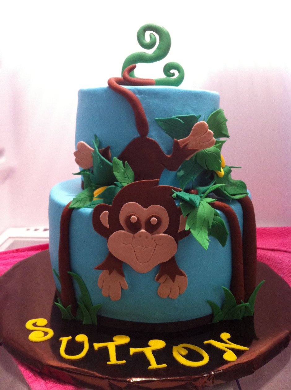 Торт с рисунком обезьяны