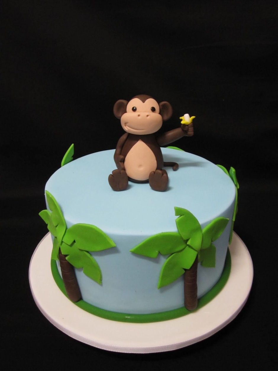 Торт для девочки с обезьянкой