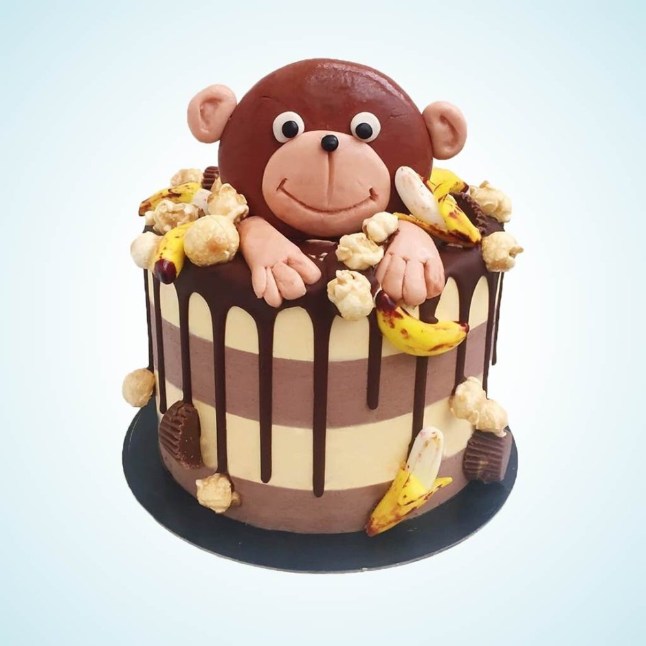 Торт бананы с обезьянками