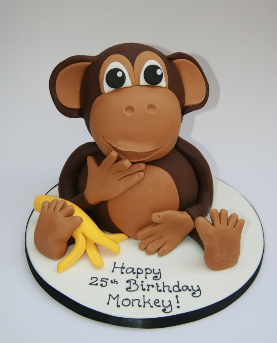 Детский торт с обезьянкой