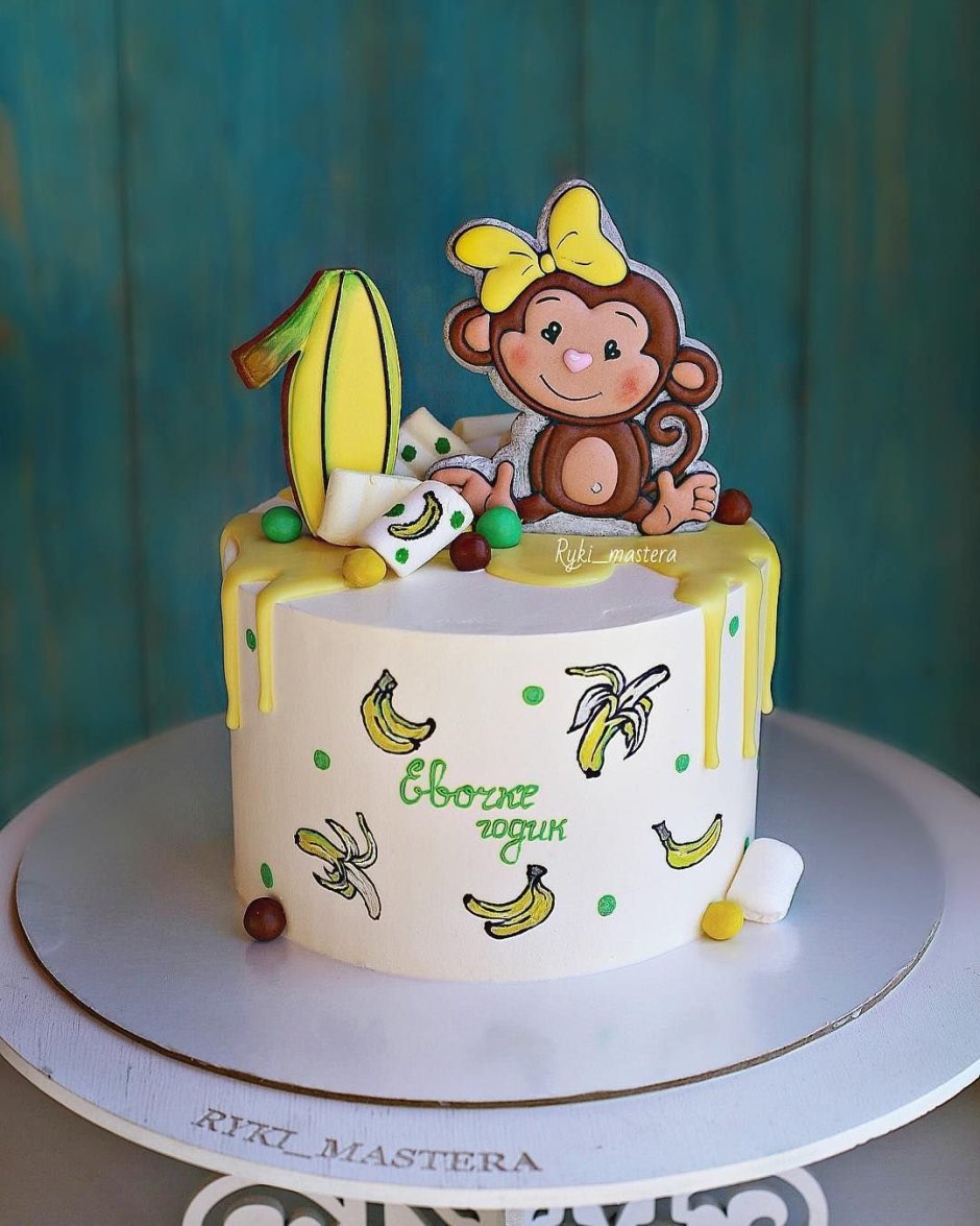 Детский торт на день рождения девочке обезьянка