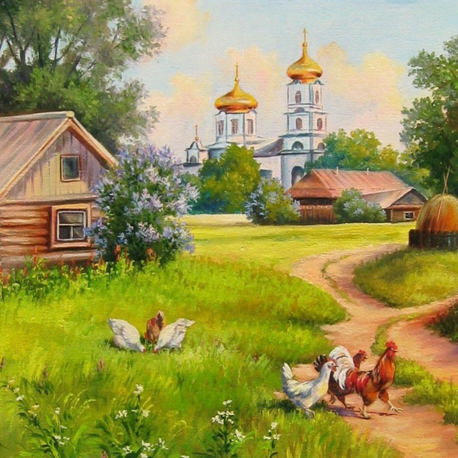 Сельский пейзаж с Церковью